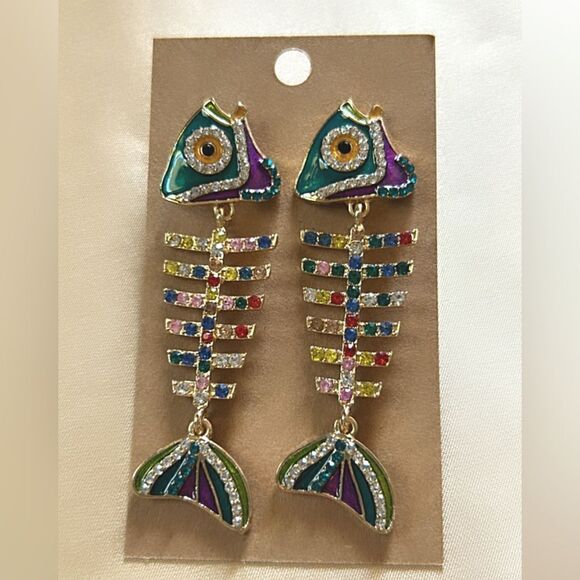 fish drop earrings A450 - Picture 5 of 5